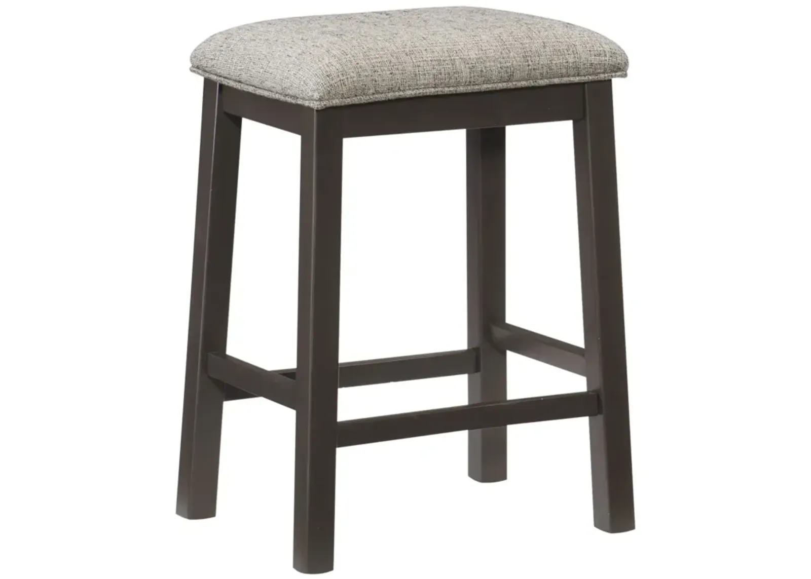 Modern Aesthetic Set Of 2 Counter Height Stool Gunmetal-Gray Finish Wood Fabric Covered Padded Seat