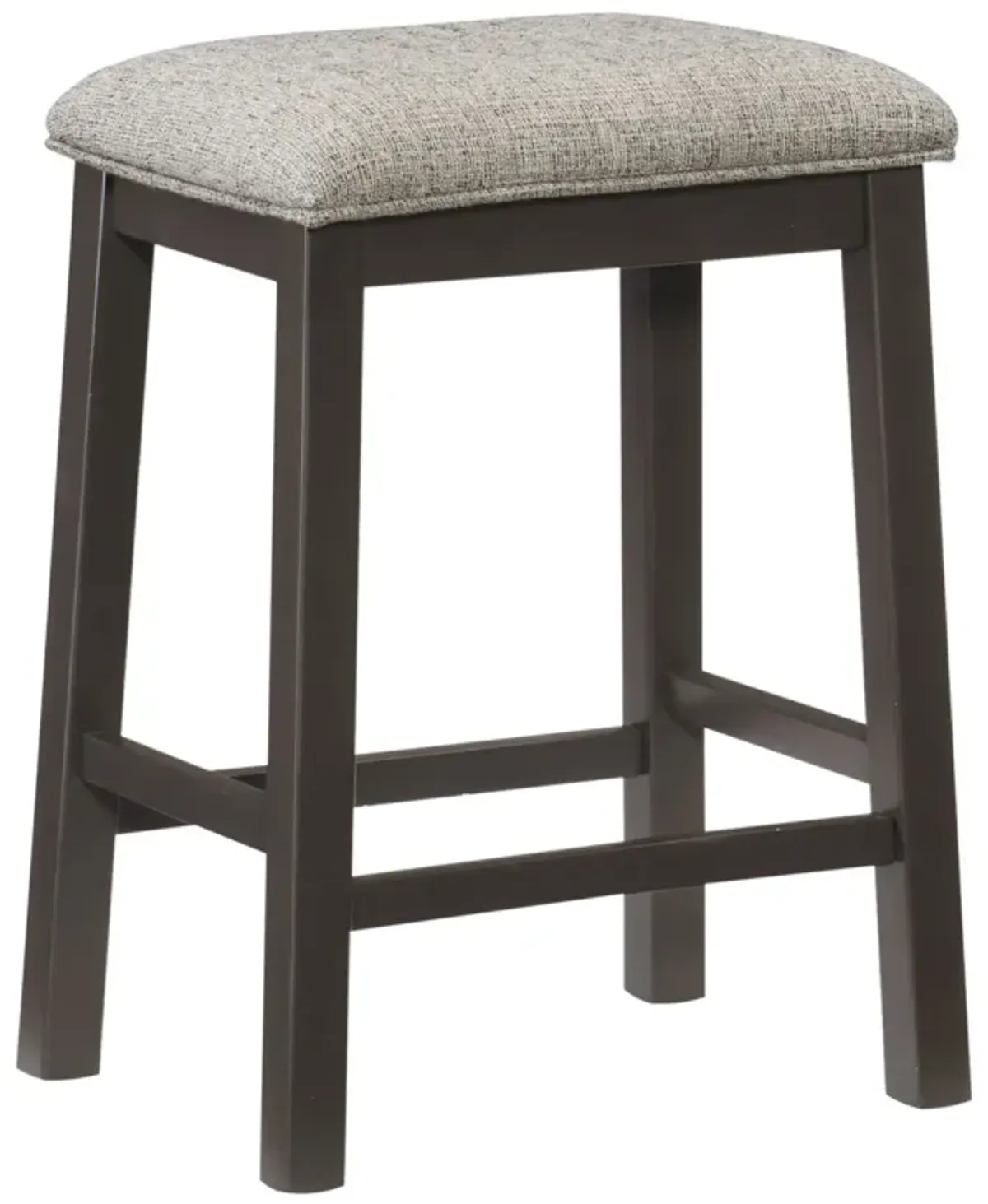 Modern Aesthetic Set Of 2 Counter Height Stool Gunmetal-Gray Finish Wood Fabric Covered Padded Seat