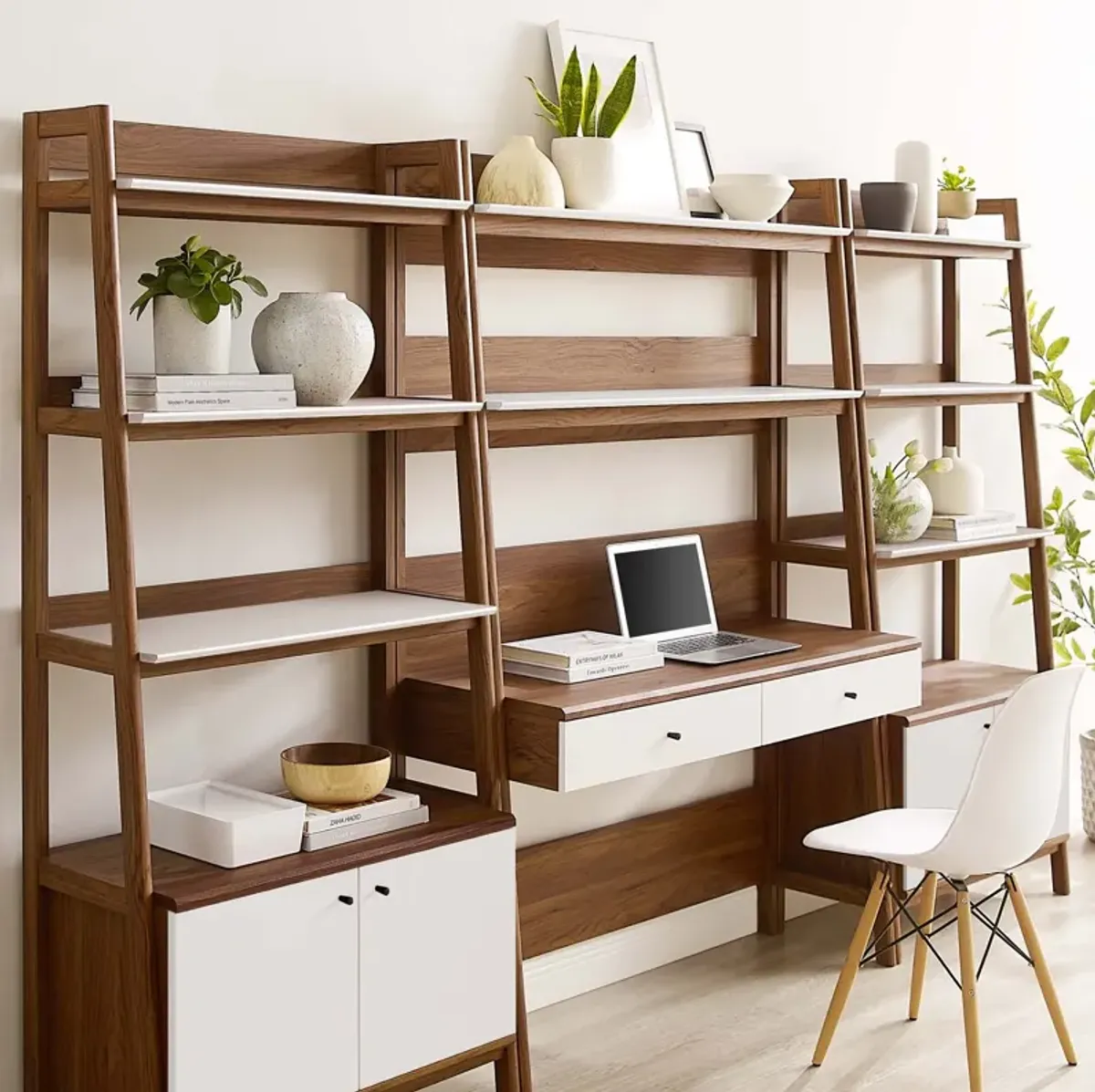 Bixby 3-Piece Wood Office Desk and Bookshelf