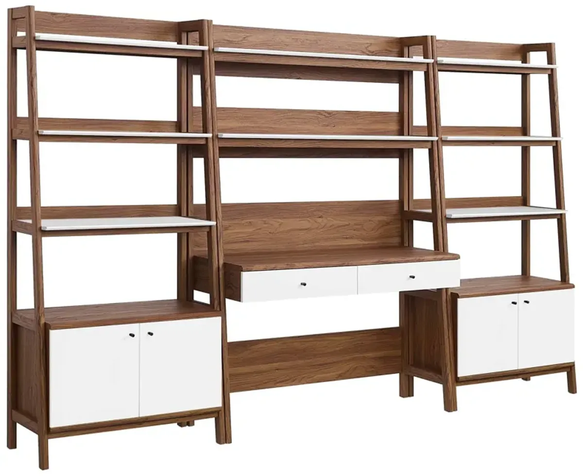 Bixby 3-Piece Wood Office Desk and Bookshelf