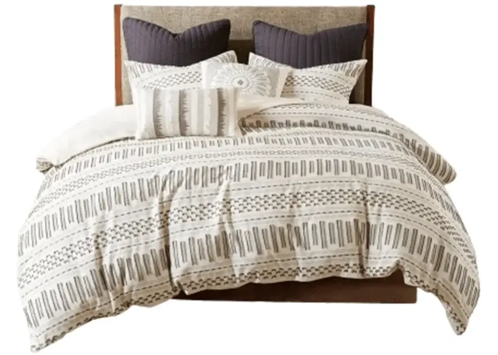 Gracie Mills Donny Geometric Cotton Jacquard Comforter Mini Set - California King