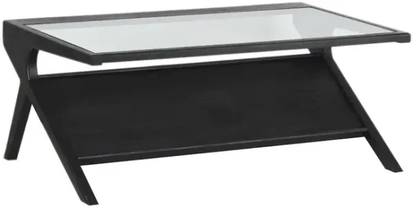 Porter Designs Canberra Solid Mango Wood Coffee Table, Black