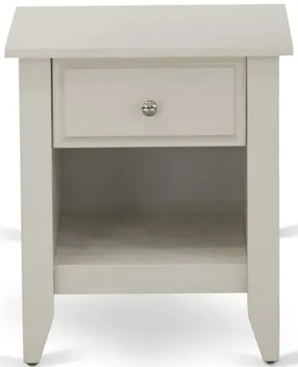 East West Furniture GA-0C-ET Small Night Stand with 1 Mid Century Modern Drawer, Stable and Sturdy Constructed - Wire brushed Butter Cream Finish