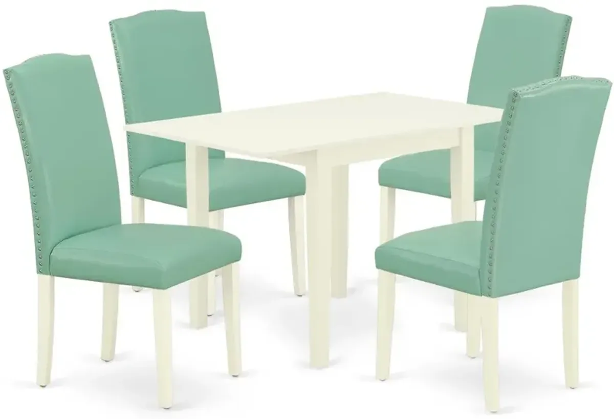 Dining Room Set Linen White, NDEN5-LWH-57