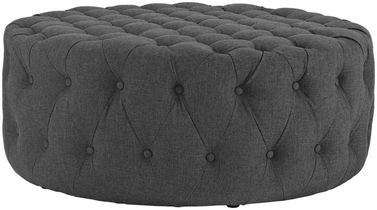 Amour Upholstered Fabric Ottoman Gray EEI-2225-LGR