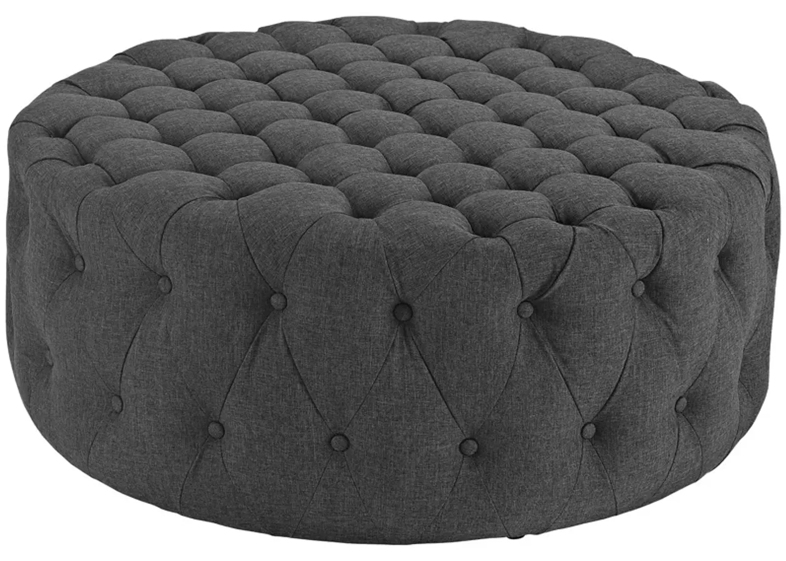 Amour Upholstered Fabric Ottoman Gray EEI-2225-LGR