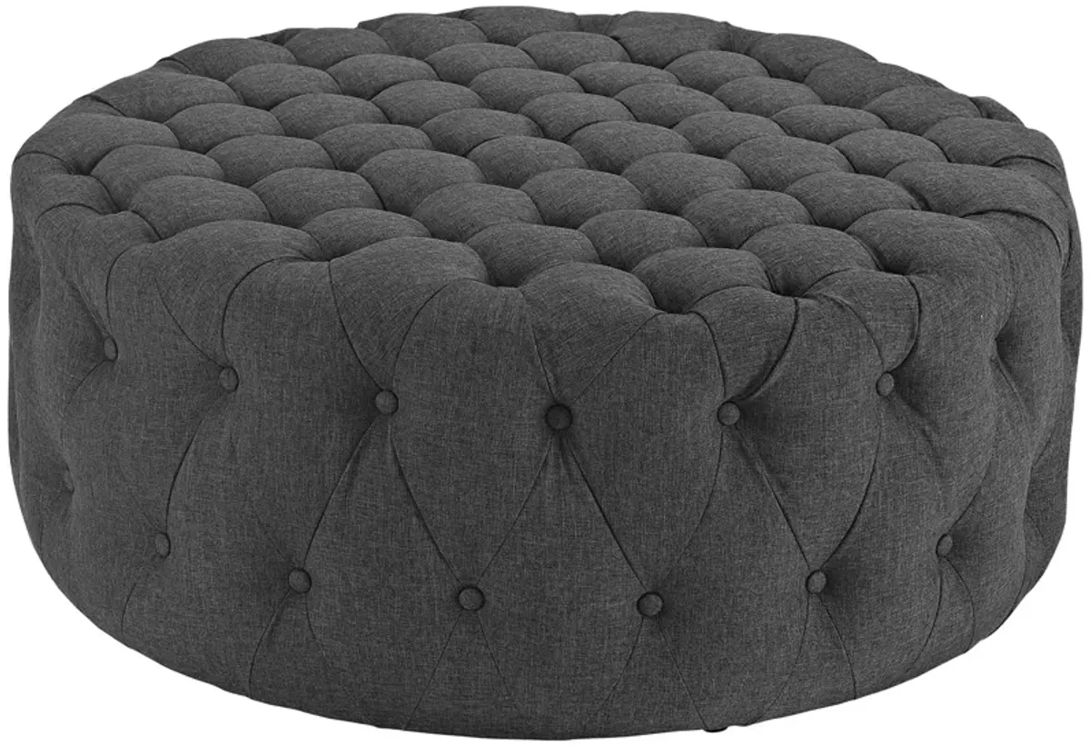 Amour Upholstered Fabric Ottoman Gray EEI-2225-LGR