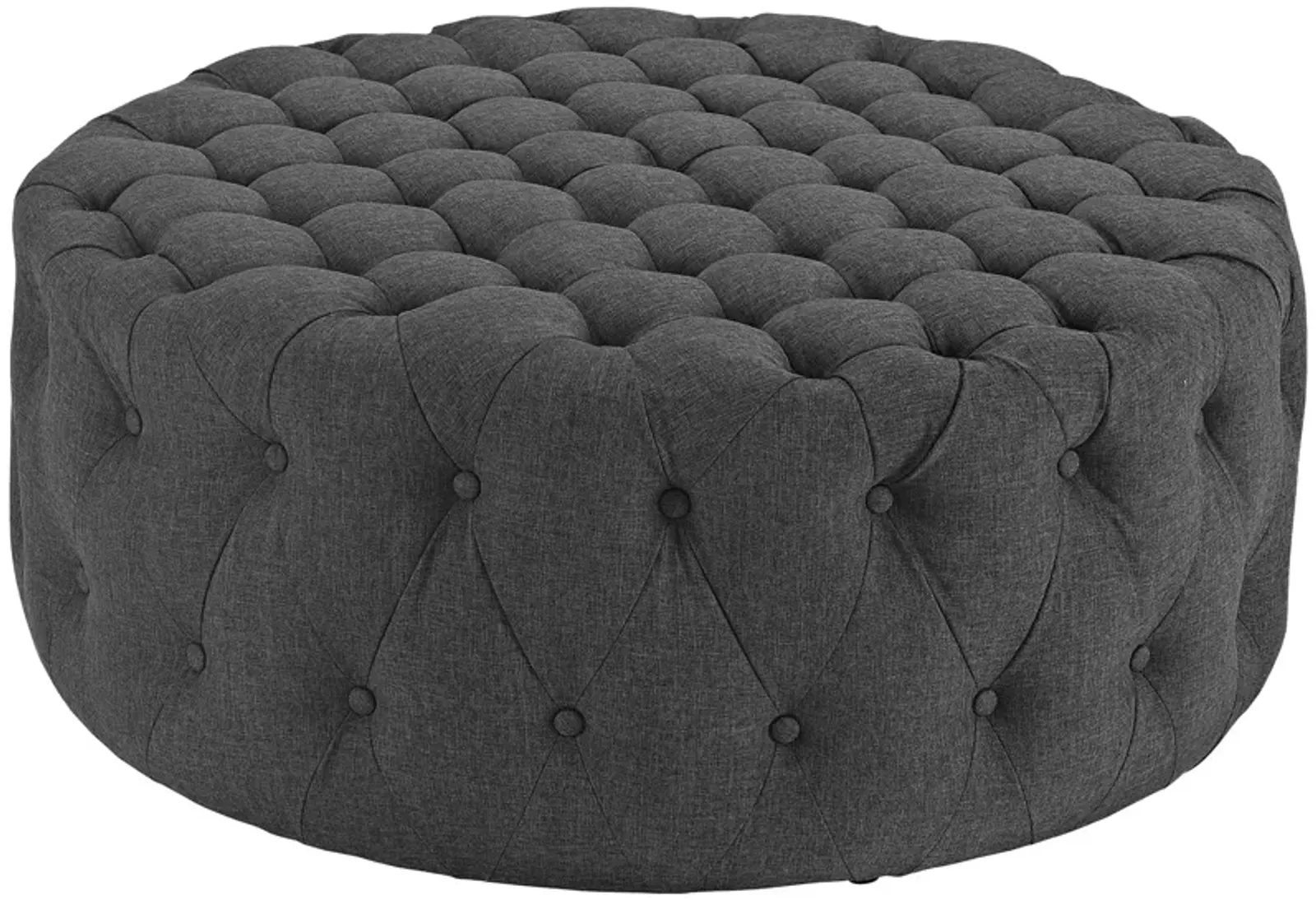 Amour Upholstered Fabric Ottoman Gray EEI-2225-LGR