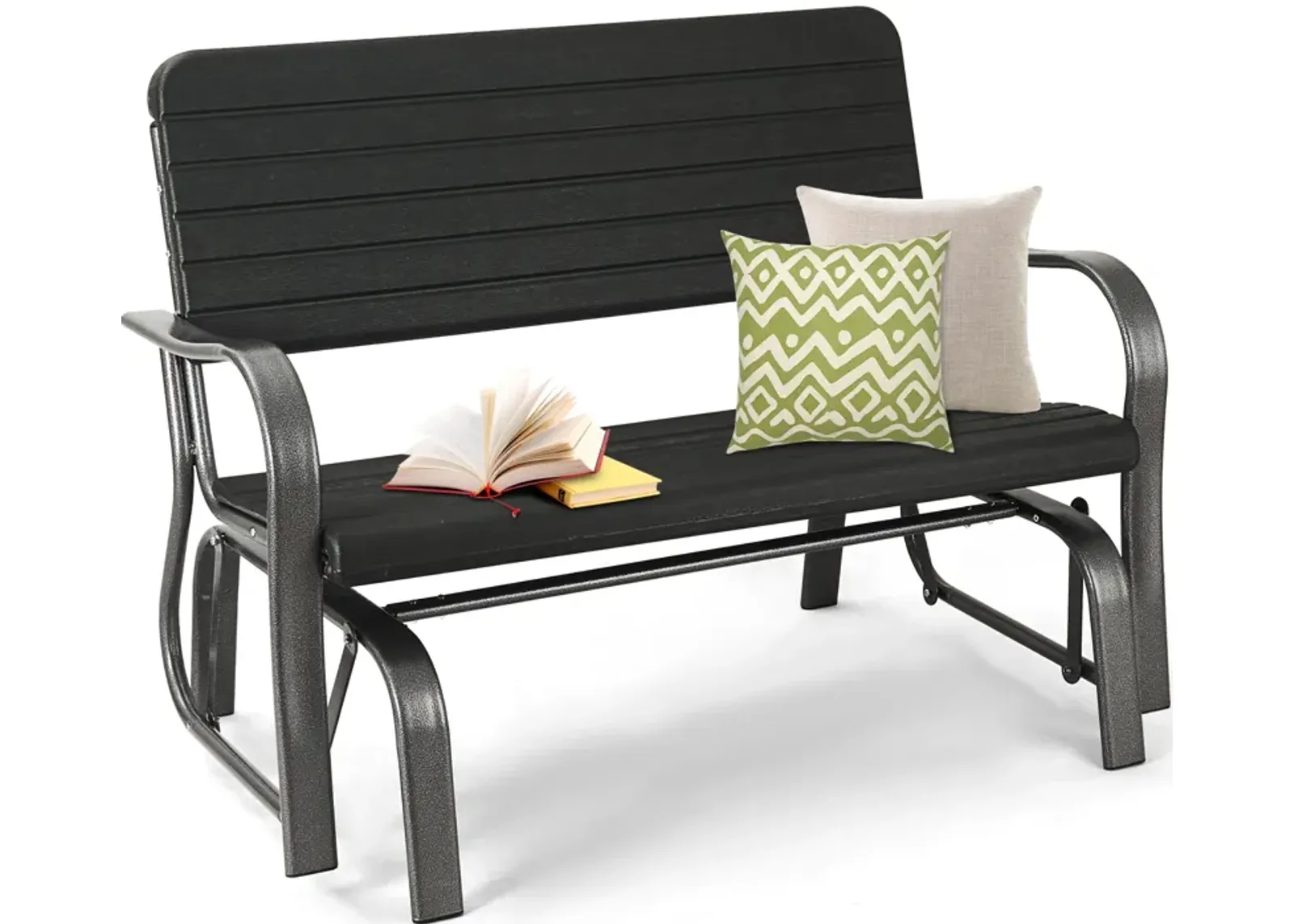 Outdoor Patio Steel Swing Bench Loveseat