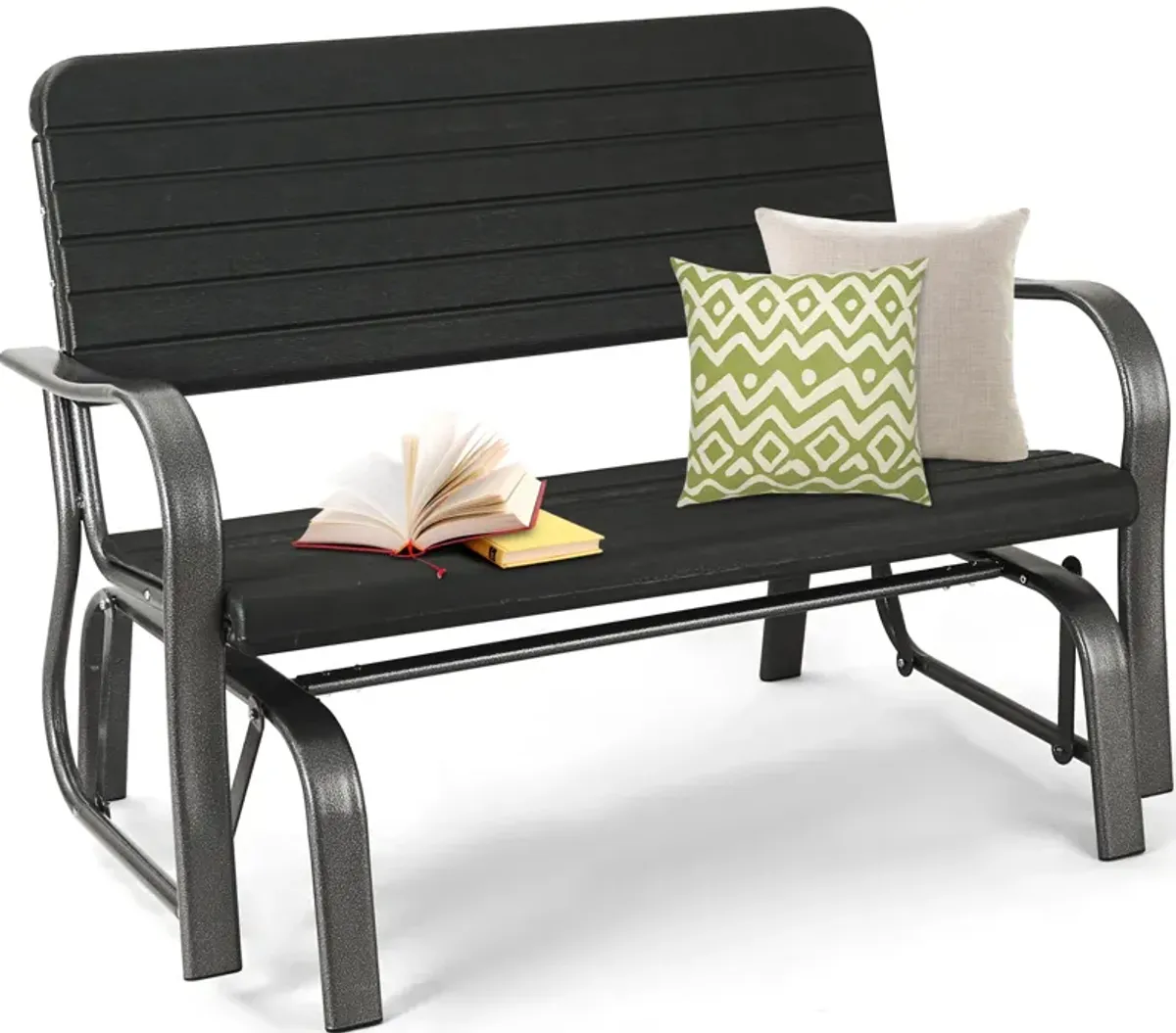 Outdoor Patio Steel Swing Bench Loveseat