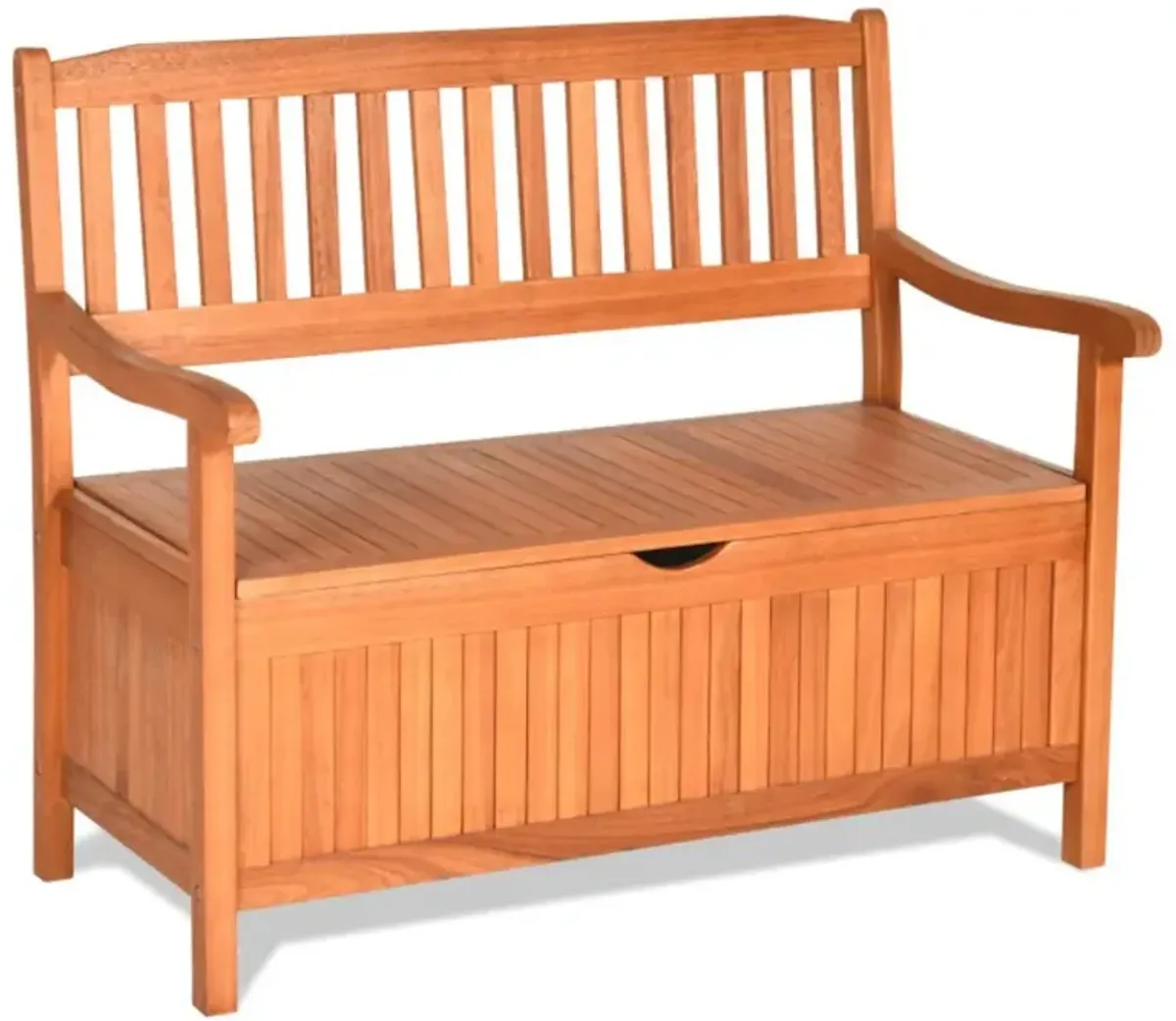 Hivvago 33 Gallon Wooden Storage Bench with Liner for Patio Garden Porch