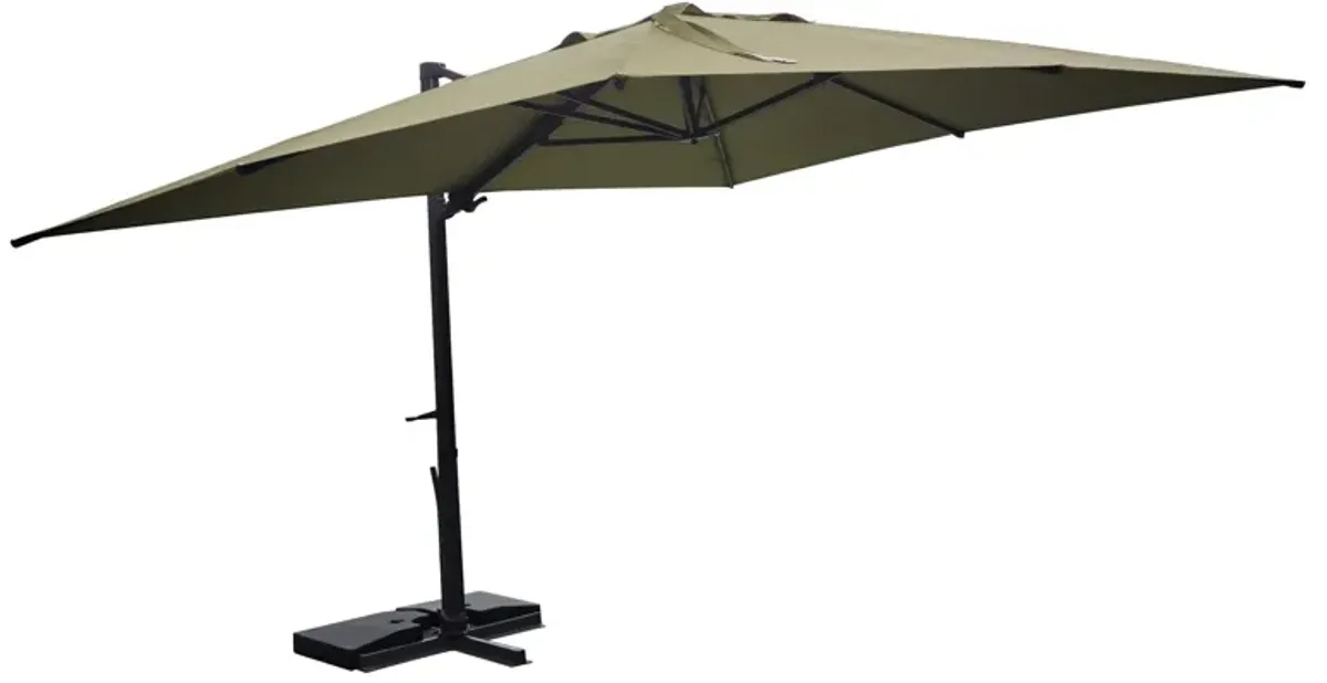 10x10 ft. 360°Rotation Square Outdoor Cantilever Patio Umbrella in Taupe