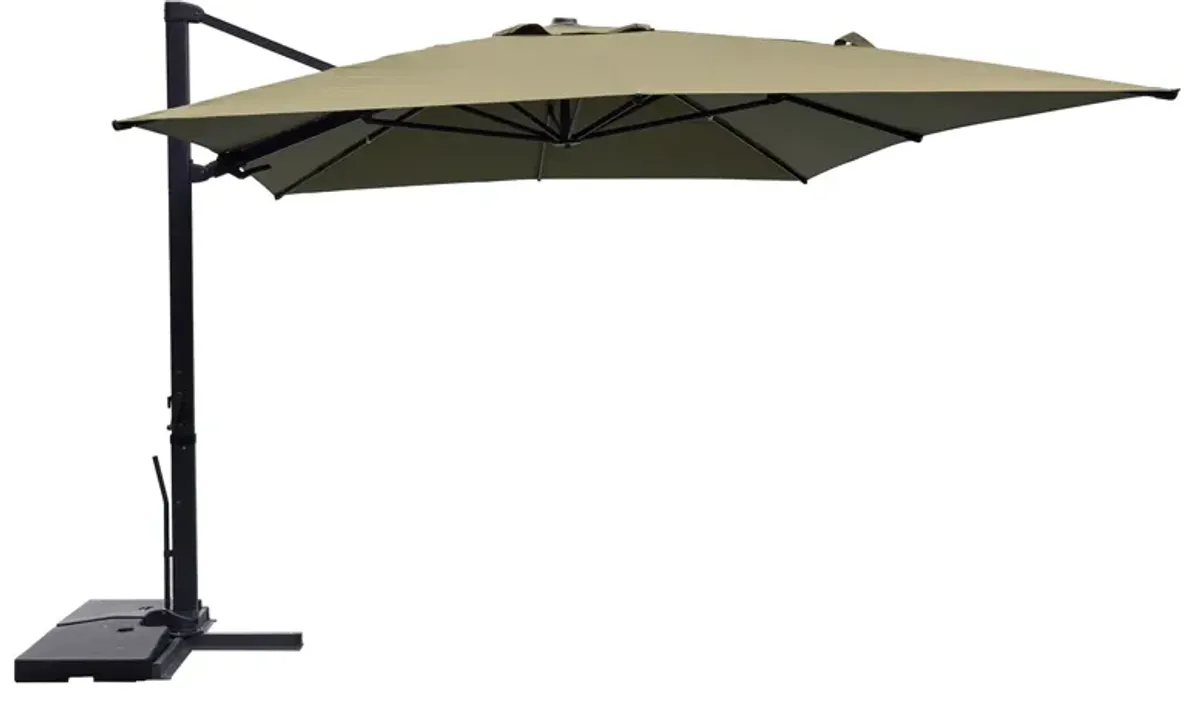 10x10 ft. 360°Rotation Square Outdoor Cantilever Patio Umbrella in Taupe