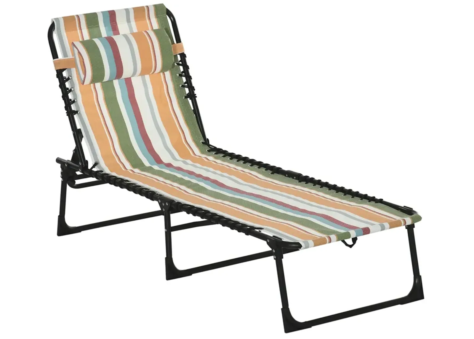 Colored Sun Lounger: Folding Chaise with 4-Position Backrest for Patio, Deck