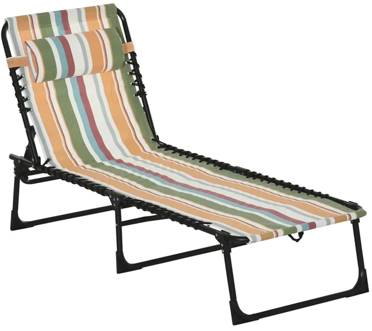 Colored Sun Lounger: Folding Chaise with 4-Position Backrest for Patio, Deck