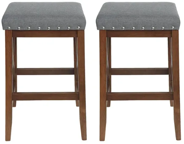 Streamdale Elegant and Durable Fabric Upholstered Barstools with X-Frame Base