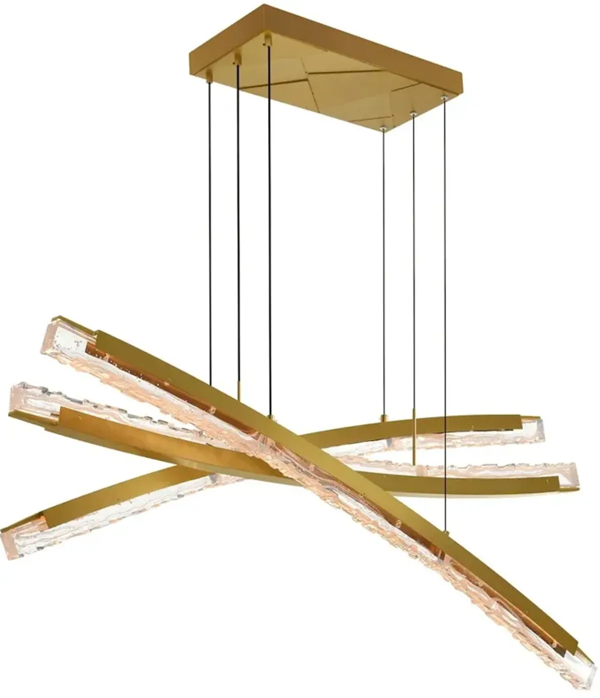 CWI Lighting Saber Integrated LED Brass Chandelier