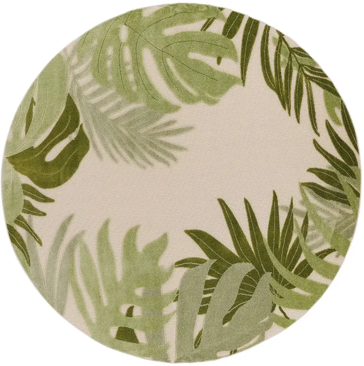 Aloha ALH40 Ivory/Green 5'3" x Round Rug