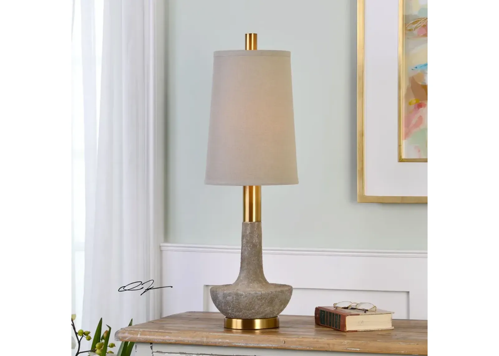 Uttermost Volongo Stone Ivory Buffet Lamp