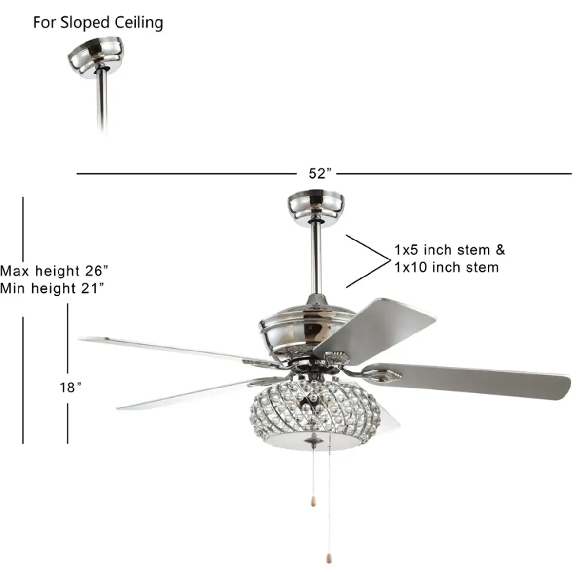 Crista 3-Light Metal/Wood LED Ceiling Fan