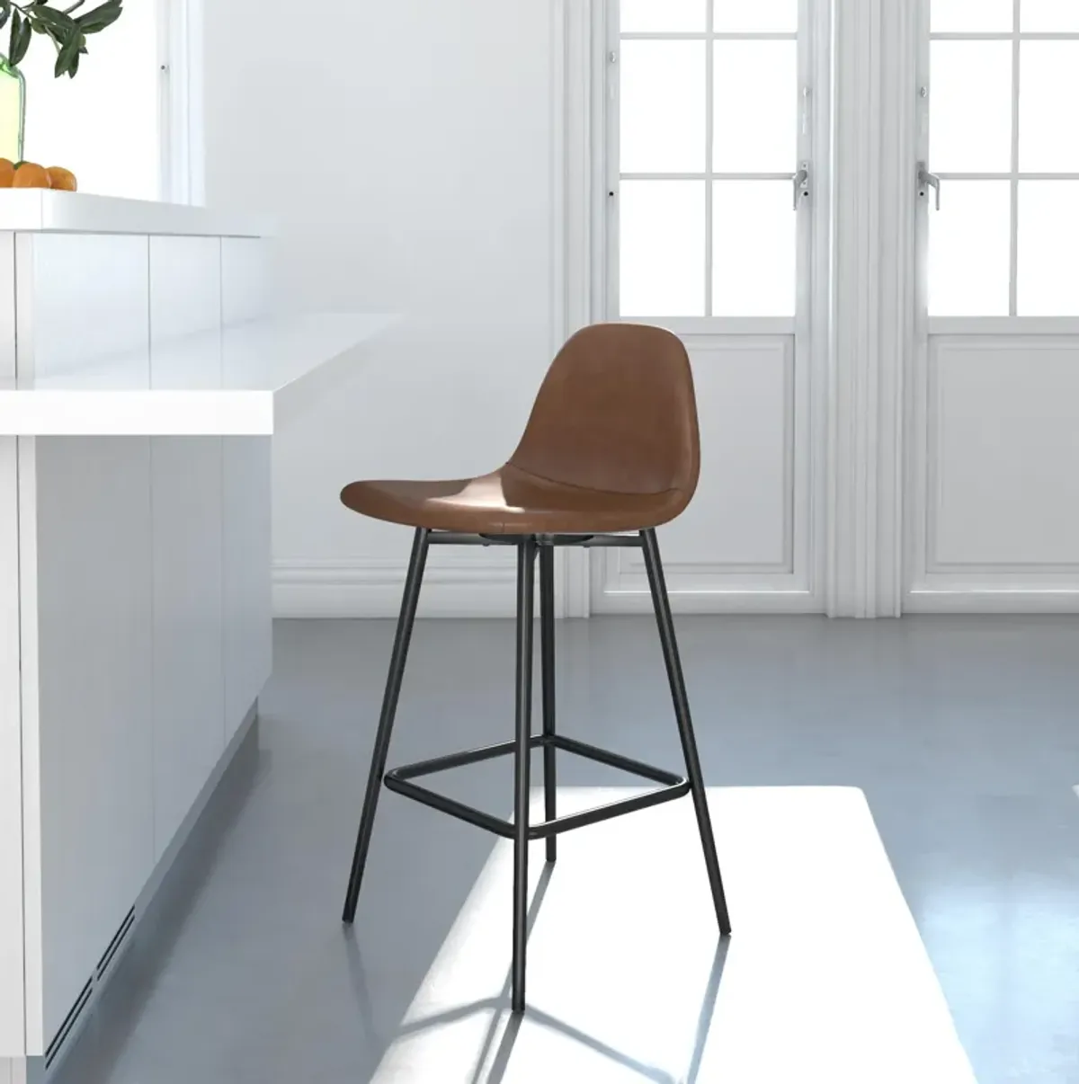 REALROOMS Brandon Upholstered Counter Height Bar Stool