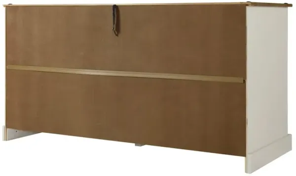 OS Home and Office Furniture Wood Buffet Sideboard in Distressed White