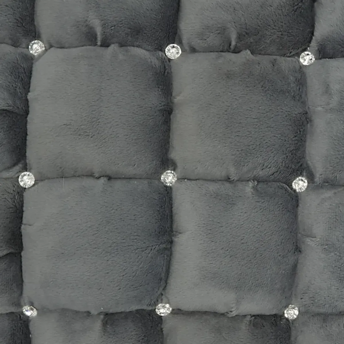 Hivvago 20" Dark Gray With Bling Quilted Velvet Throw Pillow