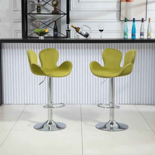 Swivel Bar Stools Set Of 2 Adjustable Counter Height Chairs With Footrest For Kitchen, Dining Room