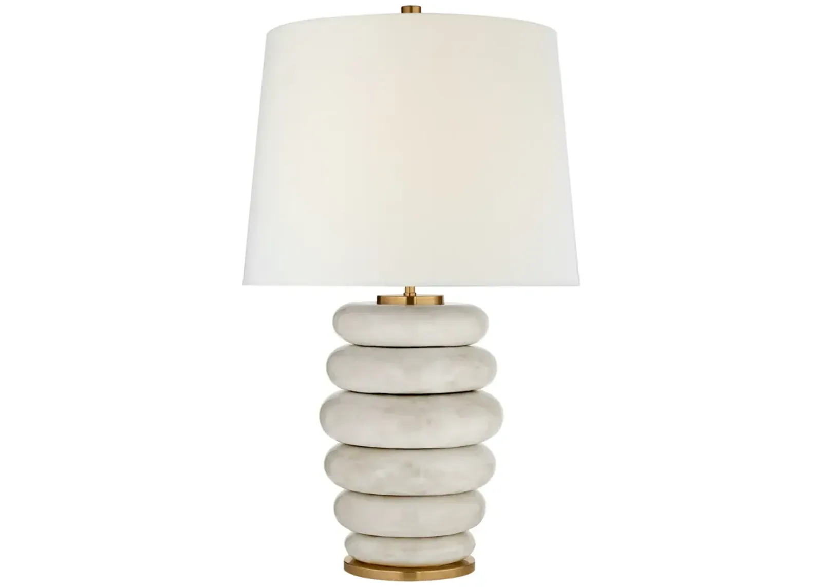 Phoebe Stacked Table Lamp in Antiqued White