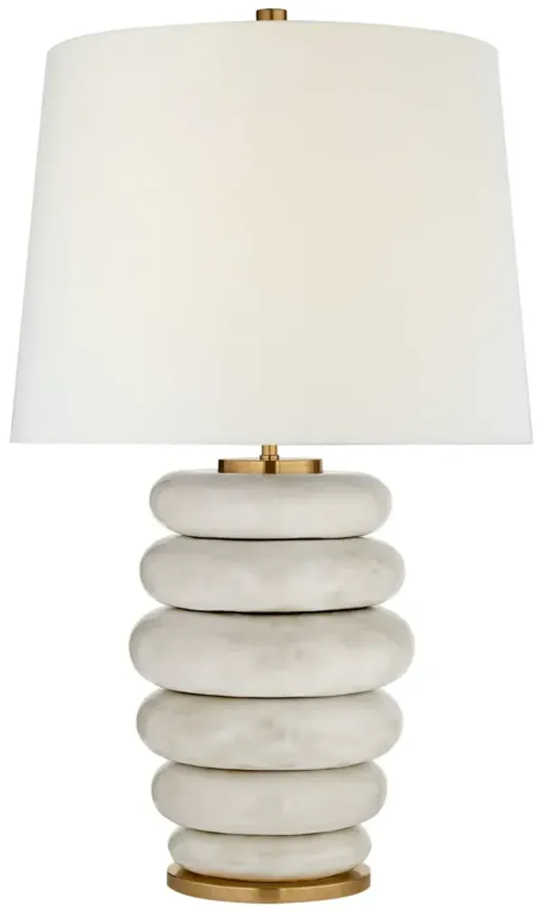 Phoebe Stacked Table Lamp in Antiqued White