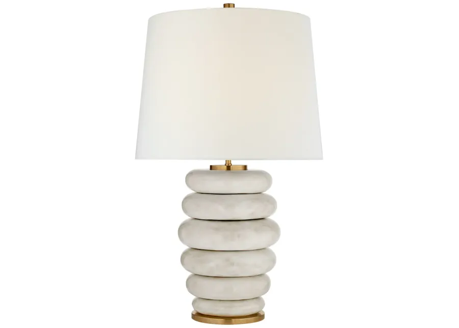 Phoebe Stacked Table Lamp in Antiqued White