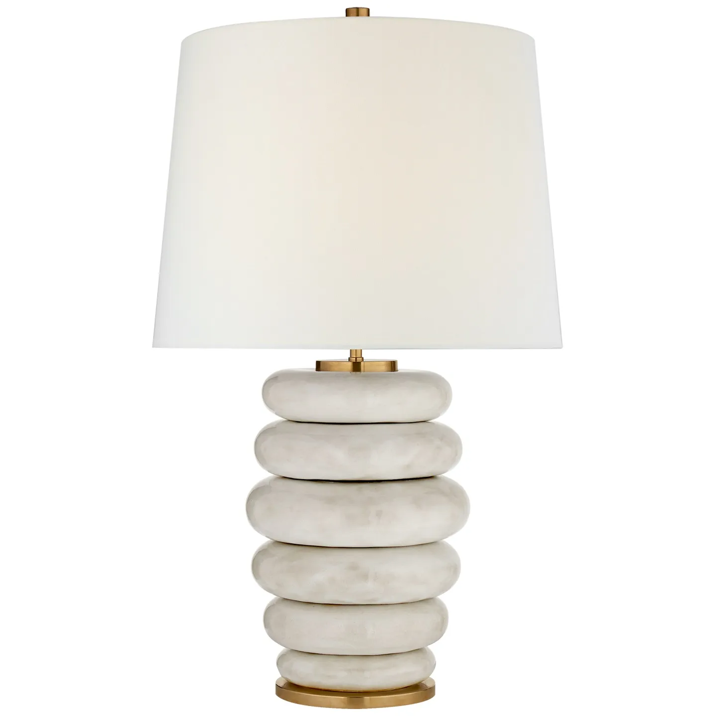 Phoebe Stacked Table Lamp in Antiqued White