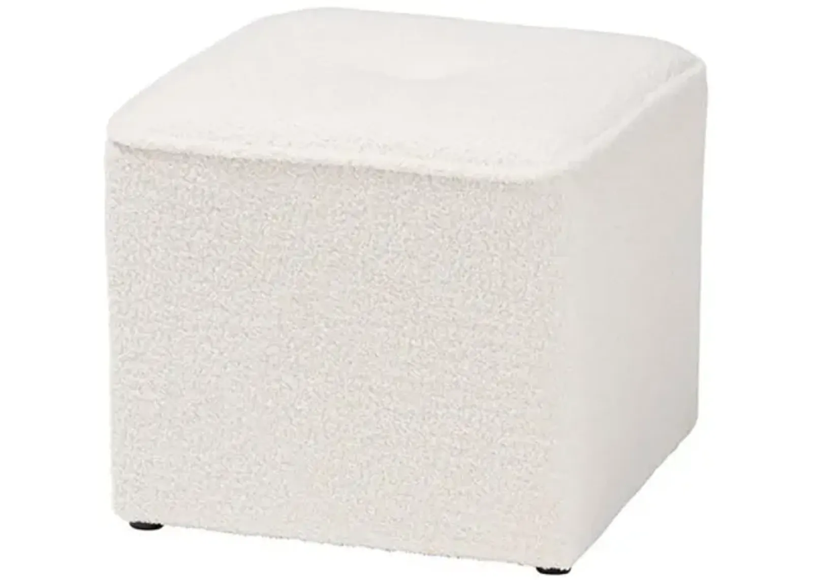 Baxton Studio Isaiah Modern and Contemporary Ivory Boucle Upholstered Ottoman