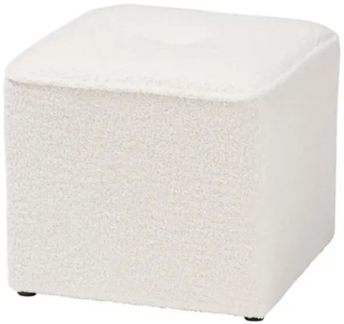 Baxton Studio Isaiah Modern and Contemporary Ivory Boucle Upholstered Ottoman