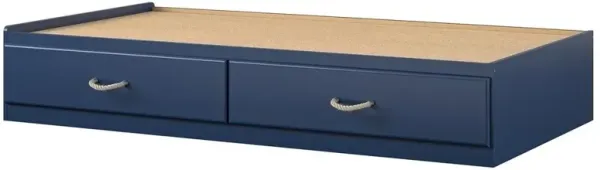 Contemporary Platform Bed with 2 Storage Drawers and Trendy Rope Handles