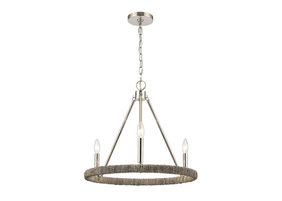 Abaca 20" Wide 3-Lt Chandelier