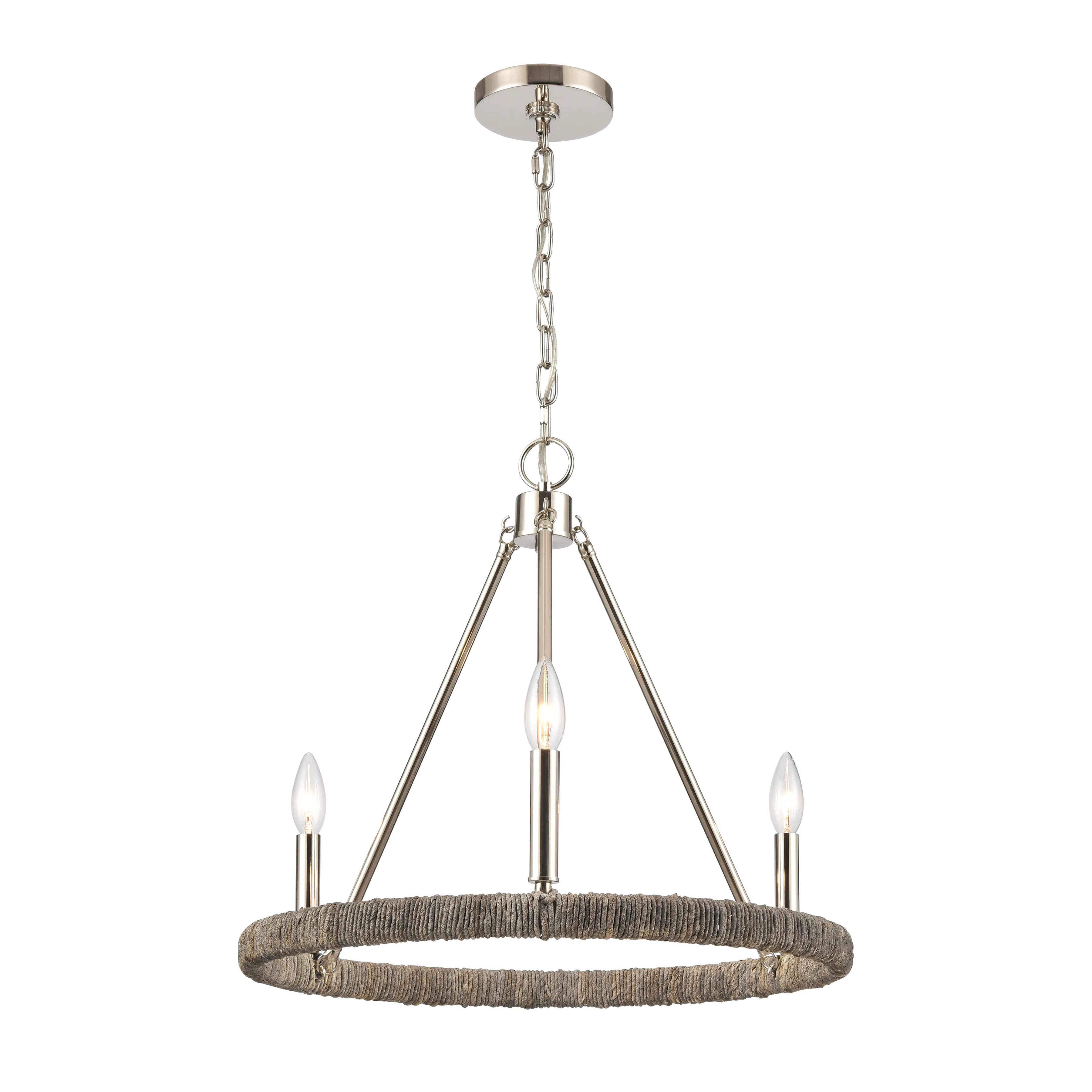 Abaca 20" Wide 3-Lt Chandelier