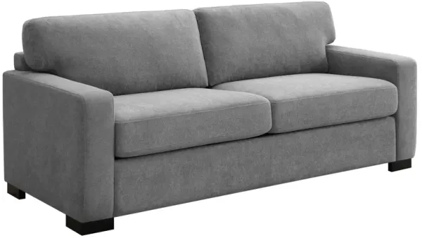 Simmi Sofa Sleeper with Queen Mattress, Light Gray Fabric, 82 Inch - Benzara