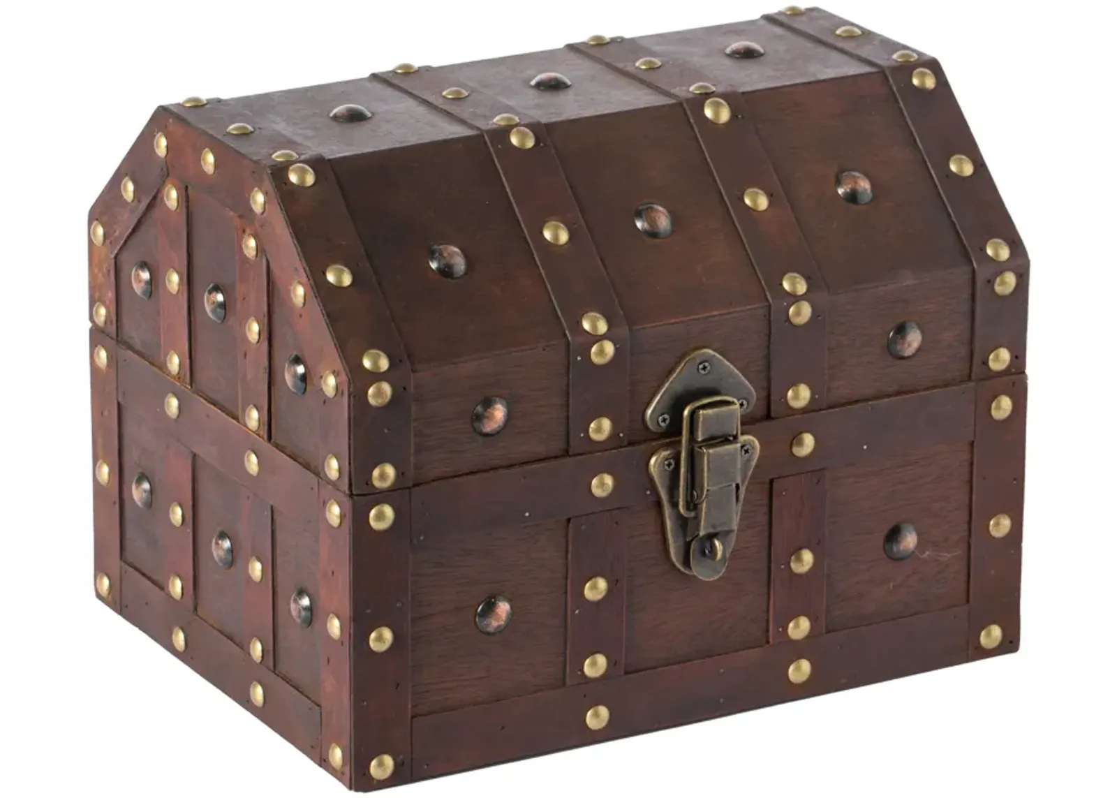 Black Vintage Caribbean Pirate Chest with Decorative Nailed Design