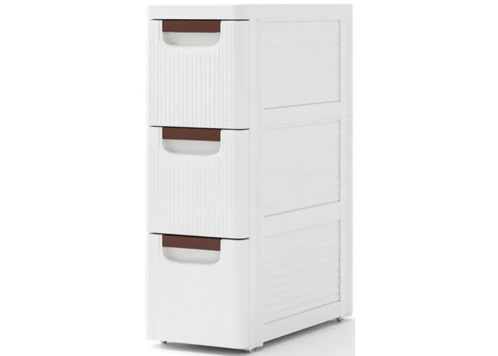 Hivvago 3/4/5/6-Drawer Rolling Organizer Unit Narrow Storage Cabinet with Built-In Wheels for Small Space