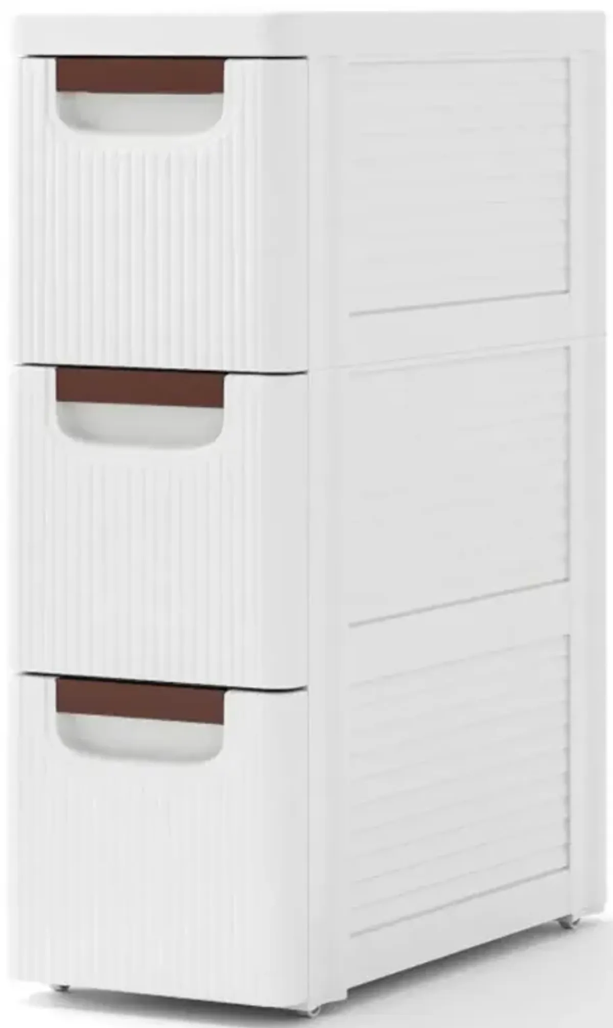 Hivvago 3/4/5/6-Drawer Rolling Organizer Unit Narrow Storage Cabinet with Built-In Wheels for Small Space