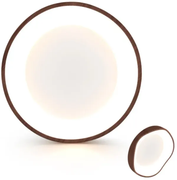 Hivvago 24W Modern LED Mount Ceiling Light with Wood Pattern and Metal Frame