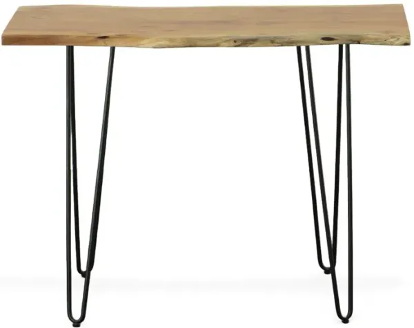 Carolina Living Seti Live Edge Console Table - Natural Top - Black Base