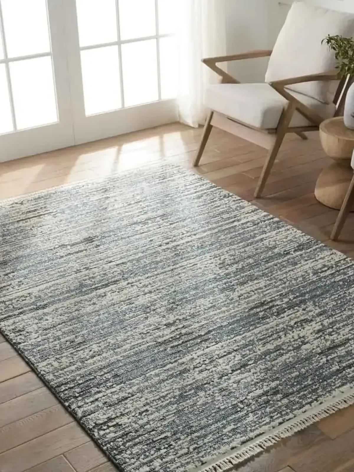 Lore Duna Blue 3' x 8' Runner Rug