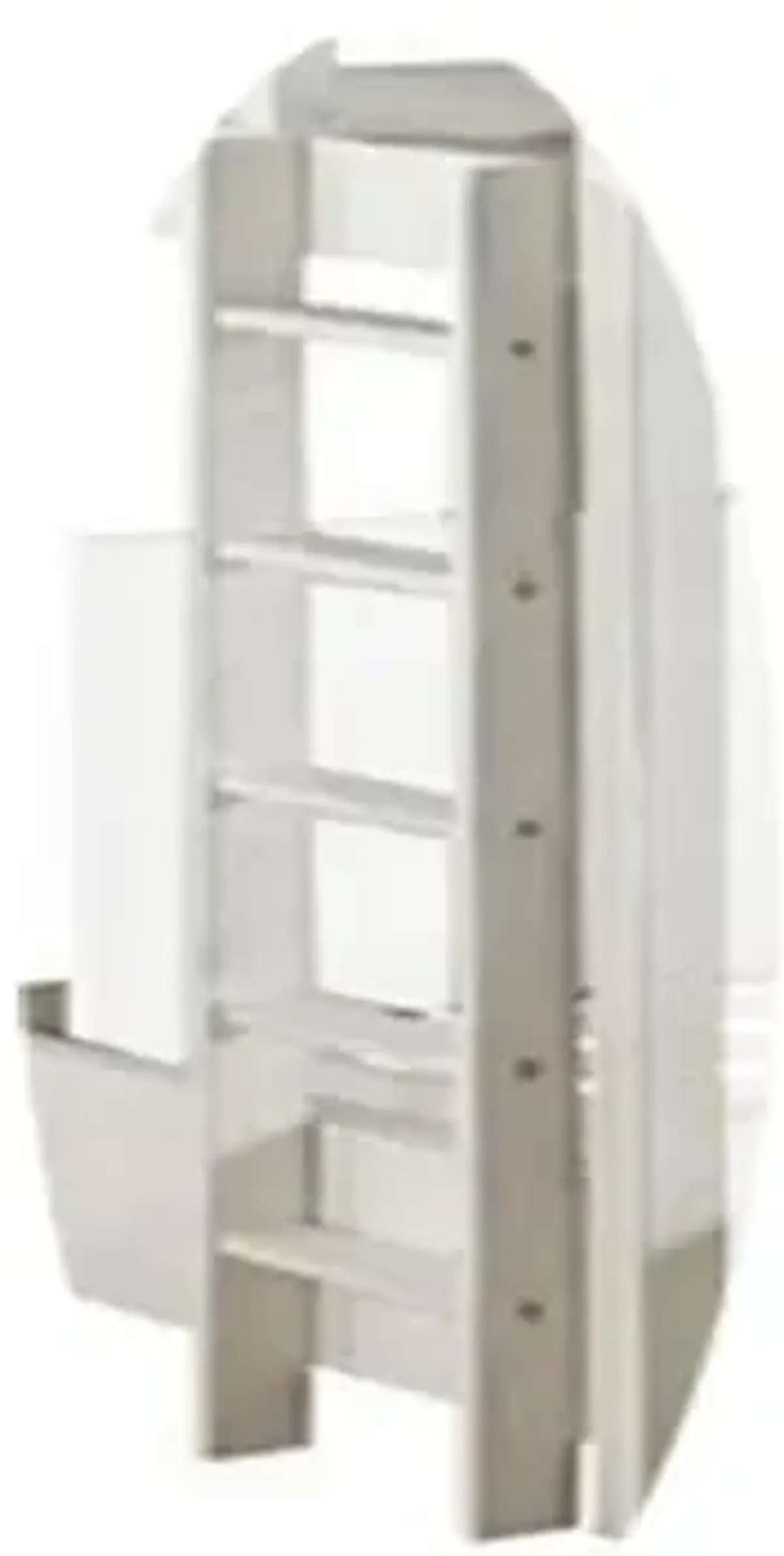 Twin Loft Bed Fixed Ladder, White-Benzara