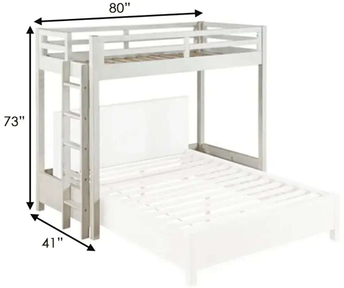 Twin Loft Bed Fixed Ladder, White-Benzara