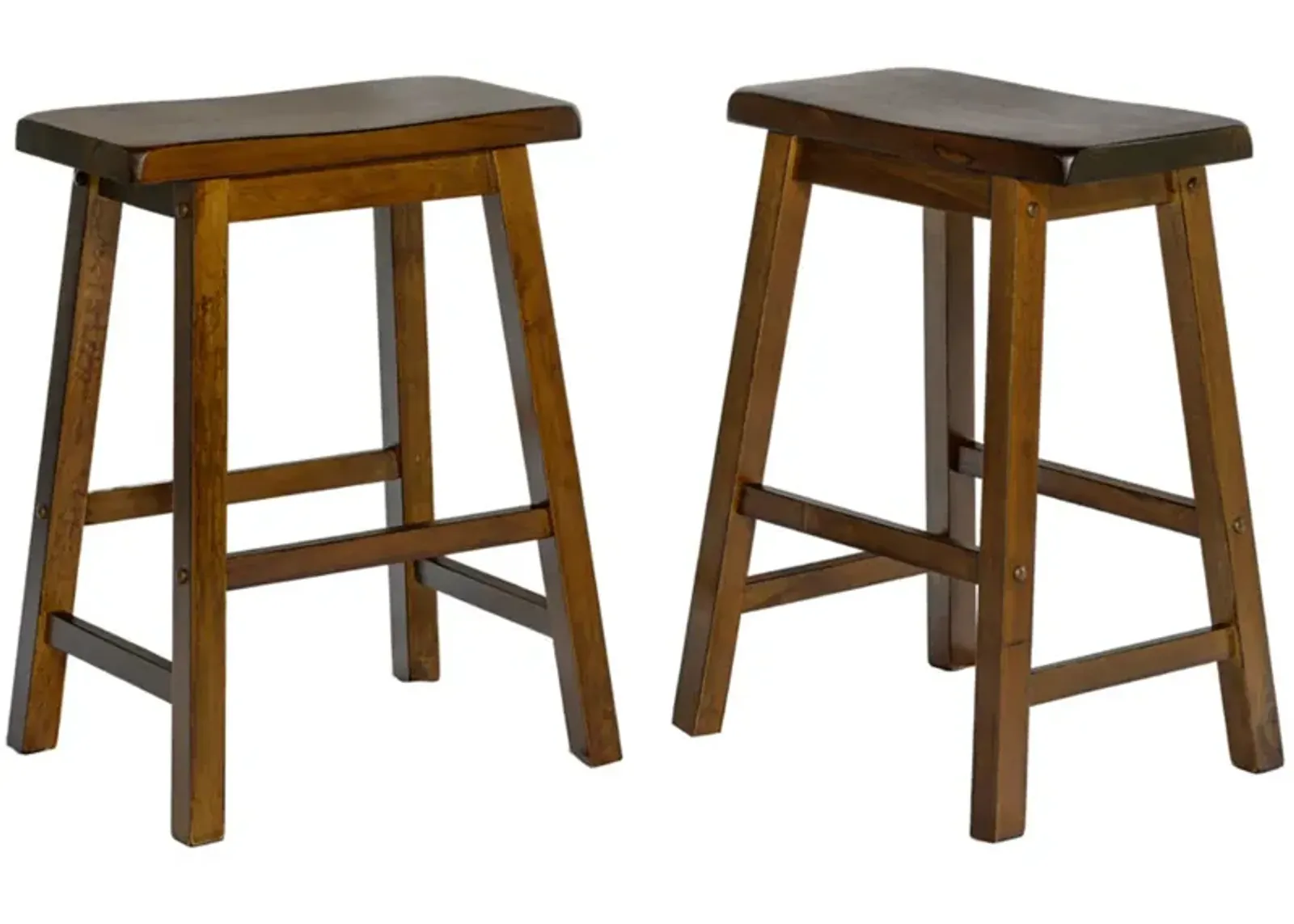 Legacy Decor Saddleback Seat Height Wood Bar Stool in Distressed Finish (Set of 2)