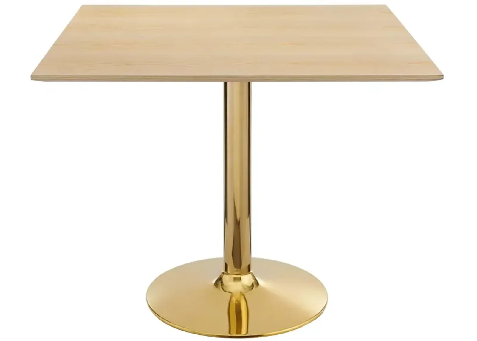 Modway - Verne 35" Square Dining Table Gold Natural