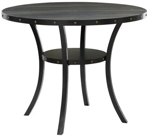 New Classic Furniture Furniture Crispin Melamine Round Counter Table & 4 Stools in Gray