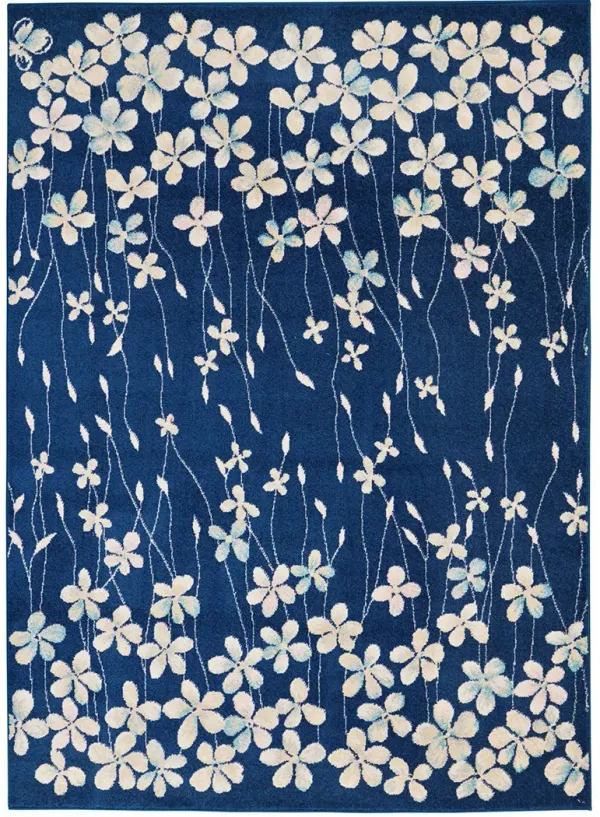 Tranquil TRA04 Navy 5'3" x 7'3" Rug
